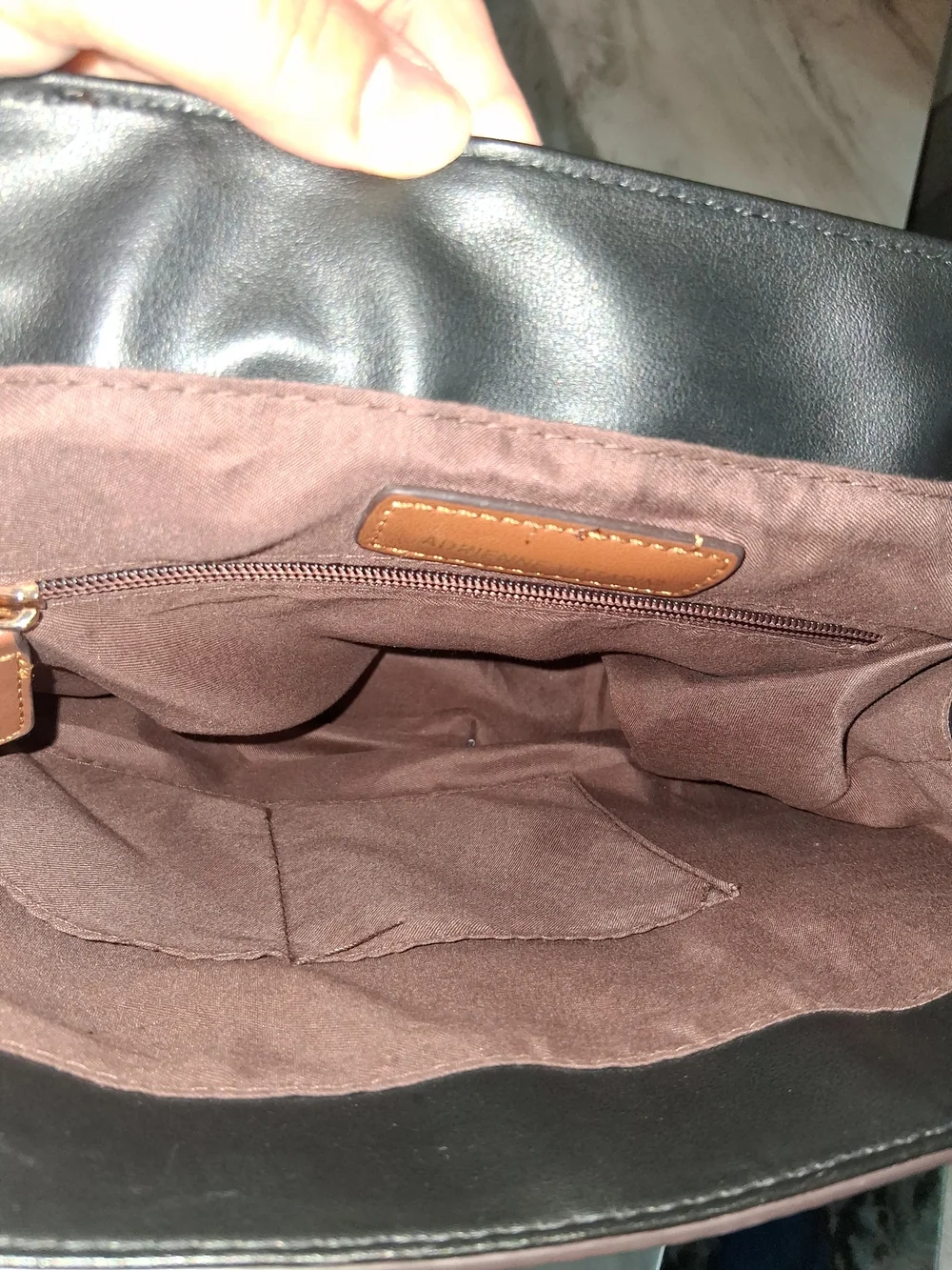 Designer-Inspired Brown & Black Chain-Accent Women’s Handbag